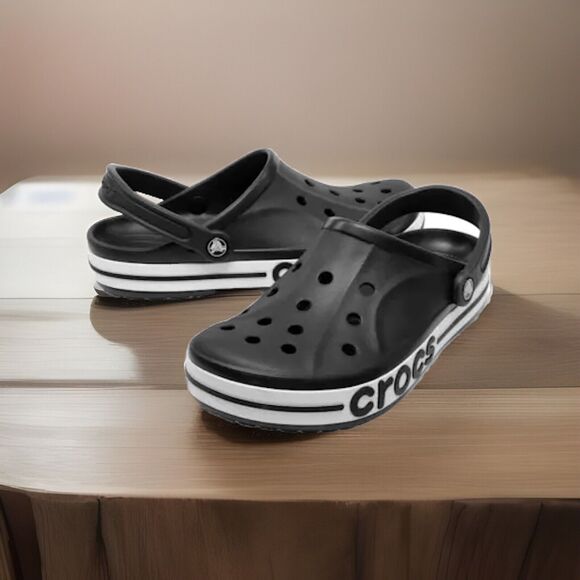 Crocs Mens Womens Size M7/W9 Black Bayaband Clogs Slip On Waterproof Sandals - Picture 1 of 6